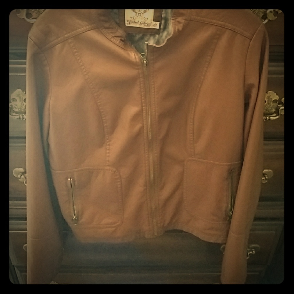 Brown leather jacket